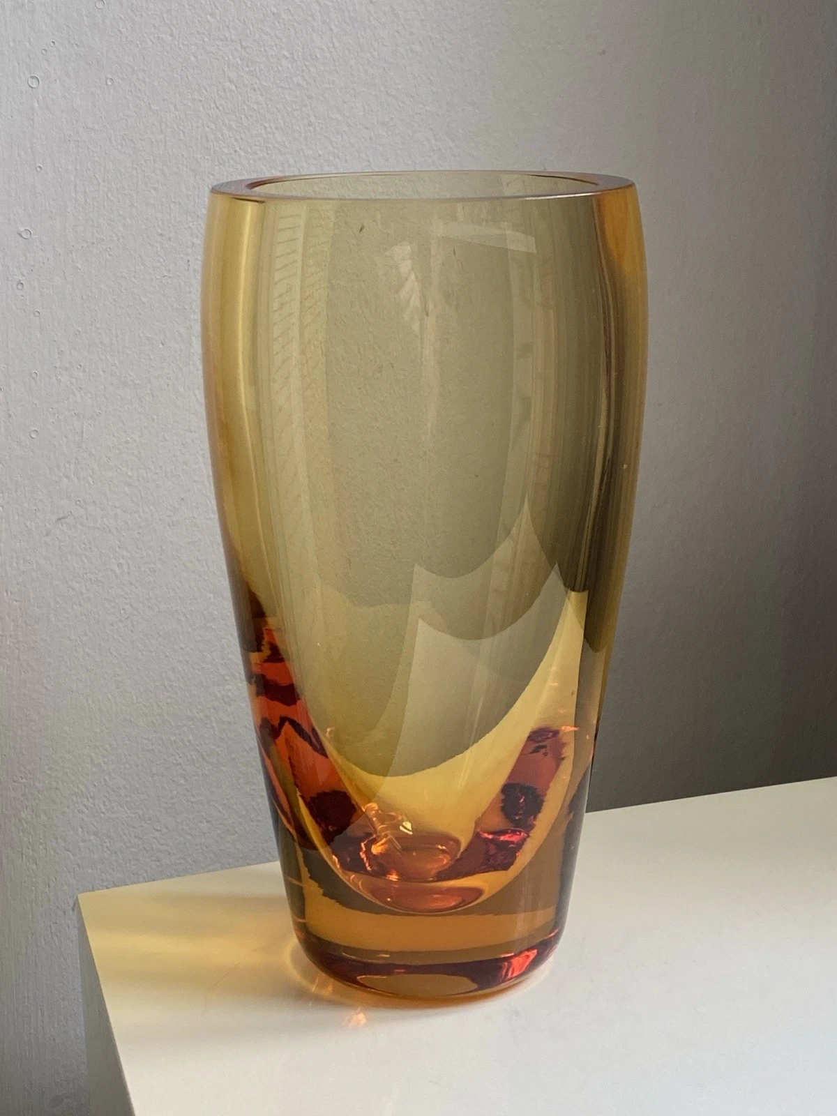 Oval Vase w/Polished neck designed by Geoffrey Baxter